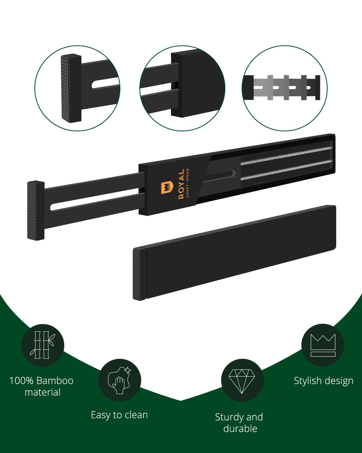 Drawer Dividers 22”, Black - themonogram manor 