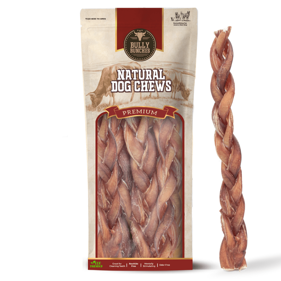 12 Inch Standard Braided Bully Stick - themonogram manor 