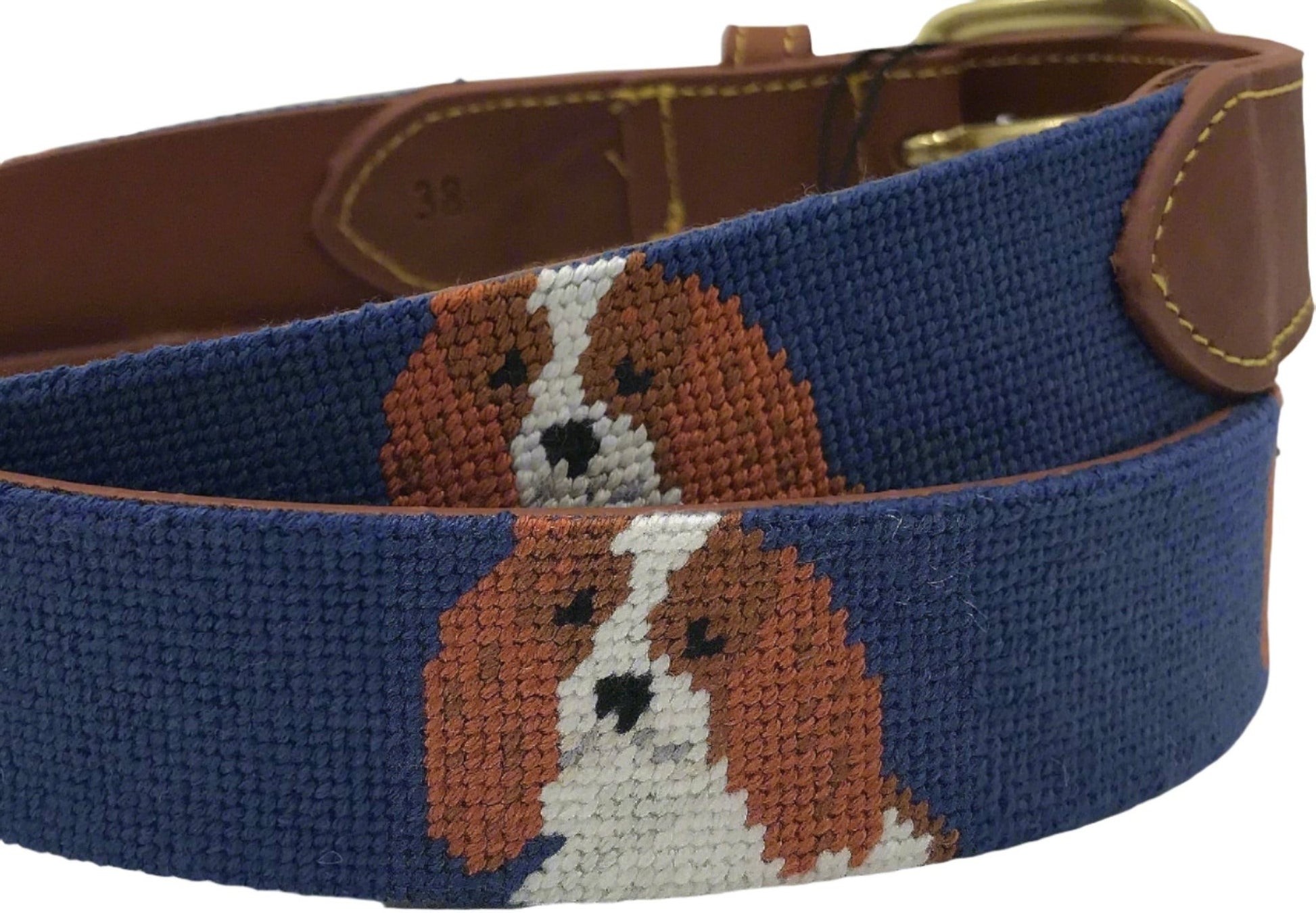 Charleston Belt Cavalier King Charles / Cavapoo Hand - stitched Needlepoint Belt - themonogram manor 