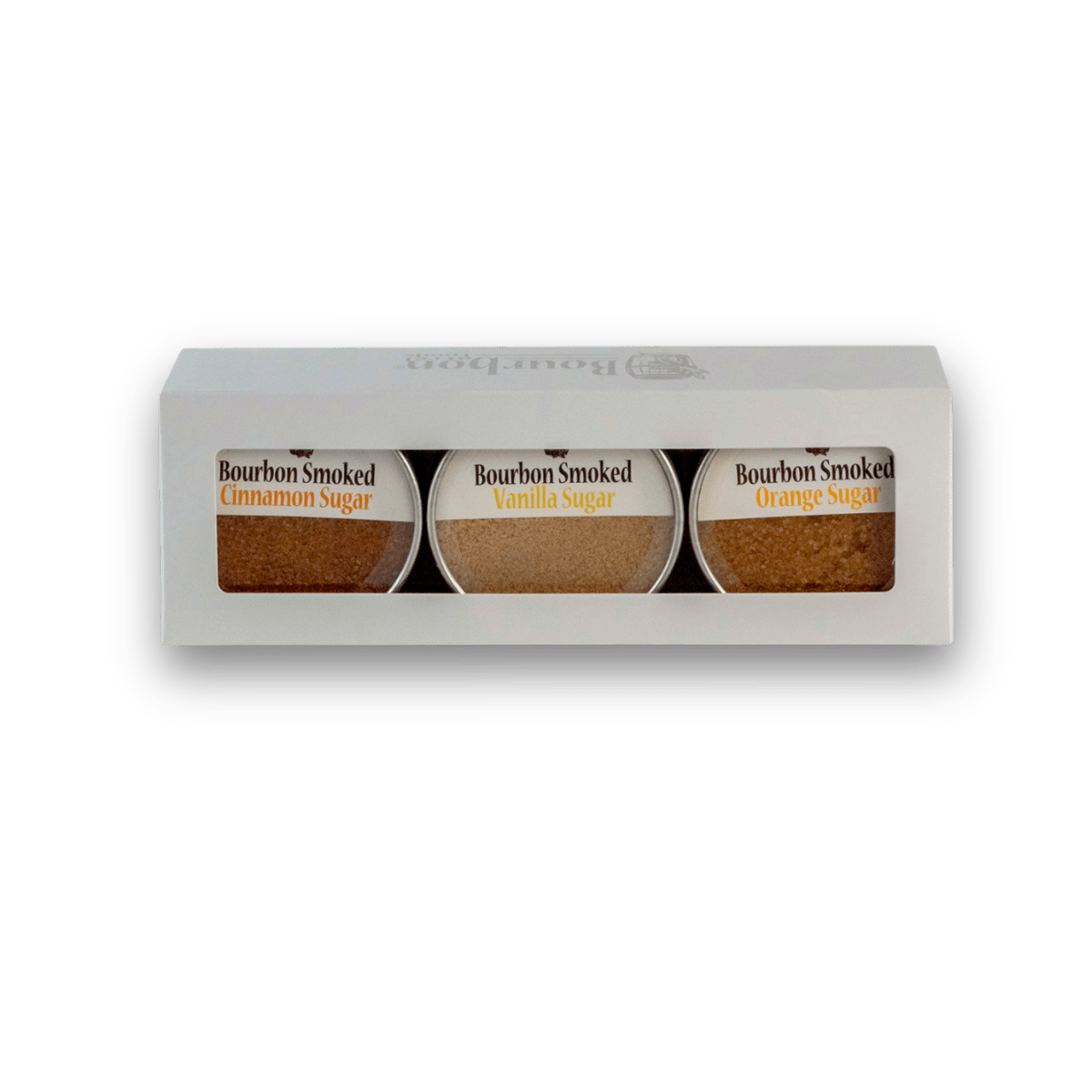 Bourbon Smoked Sugars Trio - Orange, Vanilla, Cinnamon - themonogram manor 