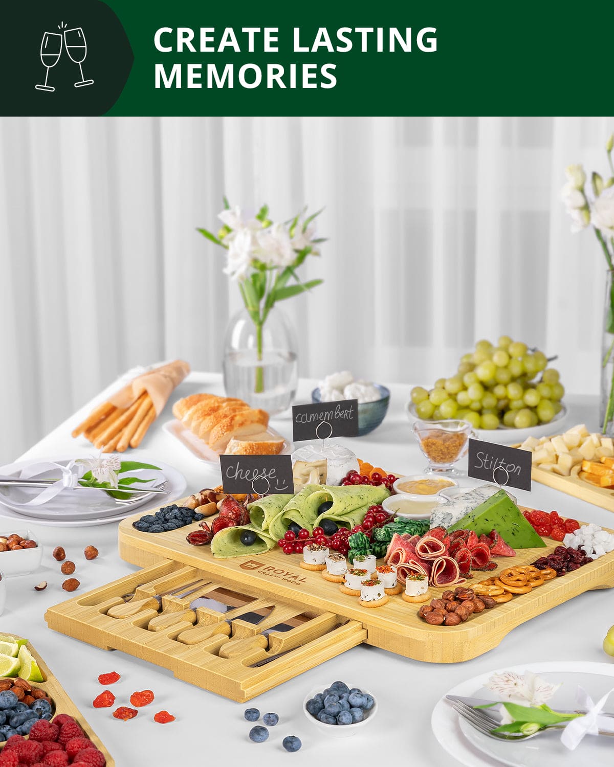 Cheese Board Set with Side Trays - themonogram manor 