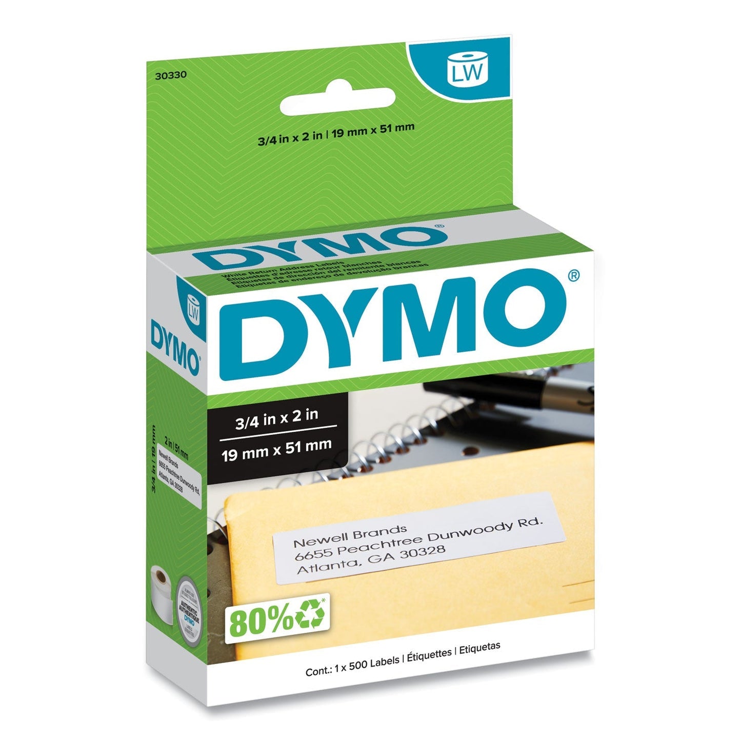 DYMO LabelWriter Return Address Labels, 0.75" x 2", White, 500 Labels/Roll - themonogram manor 
