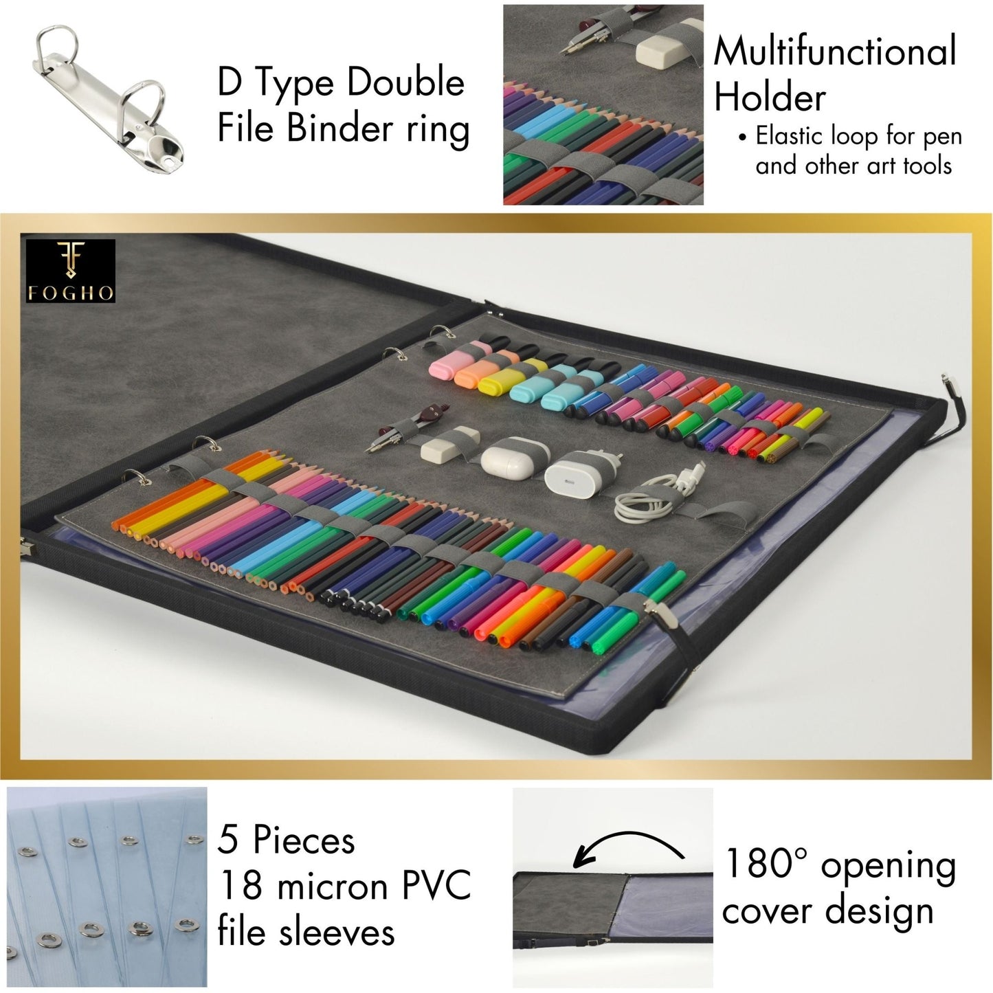Leather Binder Leather Portfolio Gifts For Painters - Portfolio Binder - Art Supplies Organizer - themonogram manor 