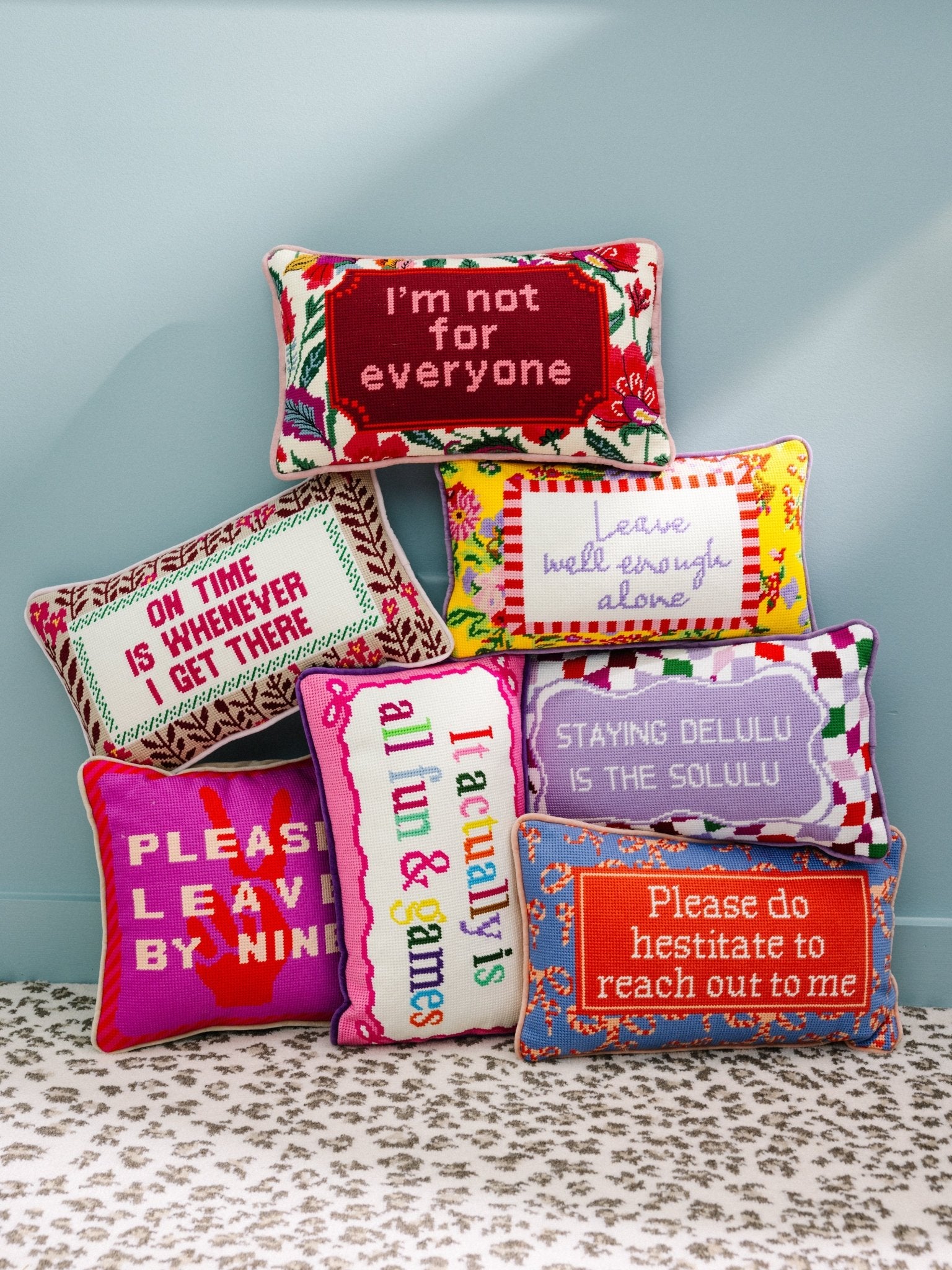 On Time Needlepoint Pillow - themonogram manor 