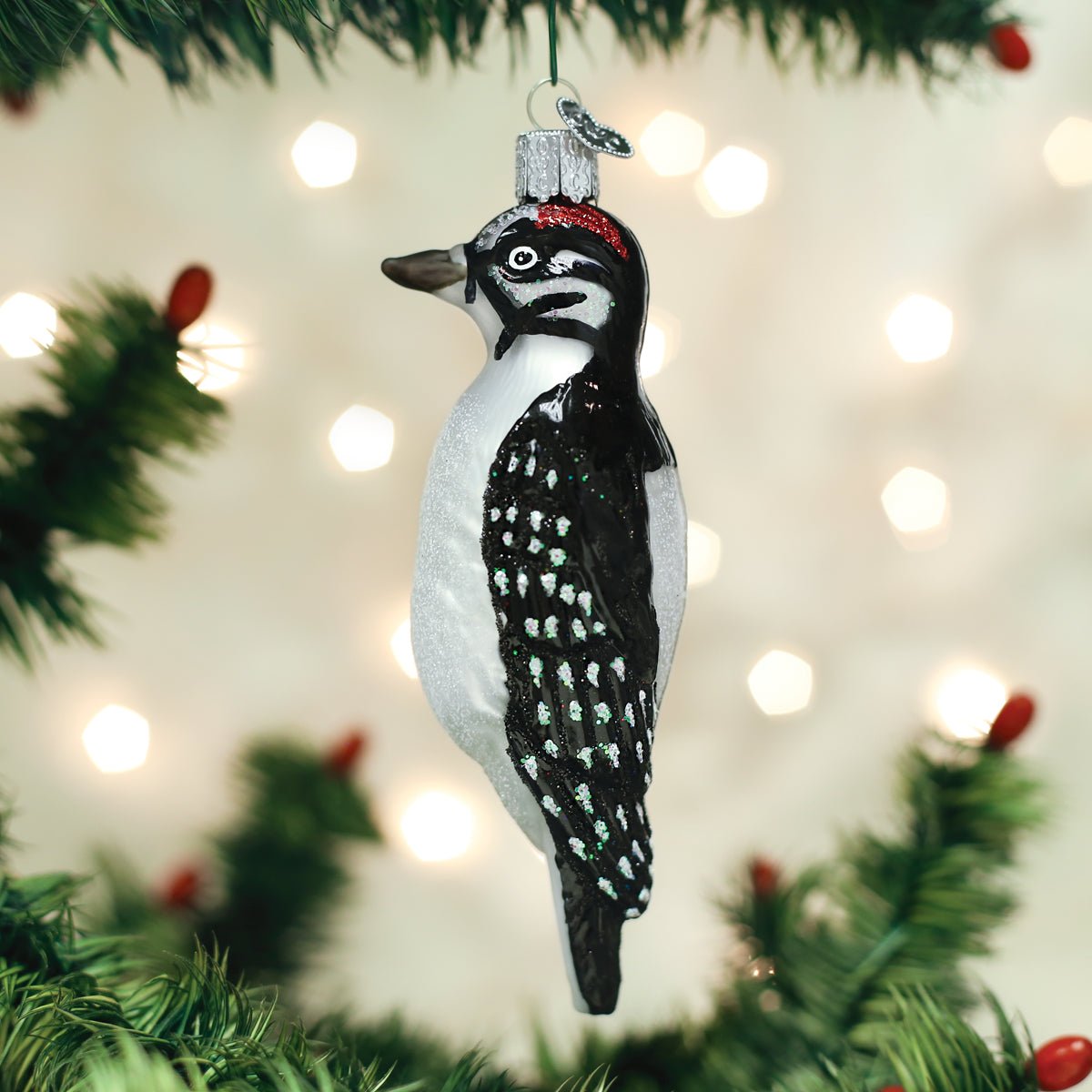Hanging Hairy Woodpecker - #themonogram manor #