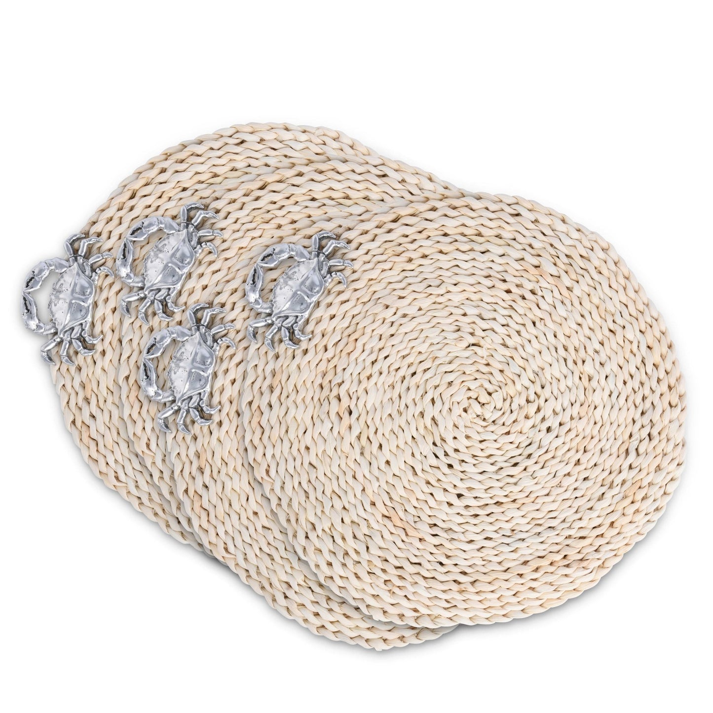 Crab Twisted Seagrass Placemats - set of 4 - themonogram manor 