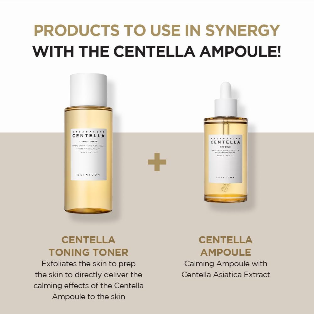Madagascar Centella Asiatica Ampoule Facial Serum 1.85 Fl.Oz, 55Ml, Soothes Acne Prone and Sensitive Skin - themonogram manor 
