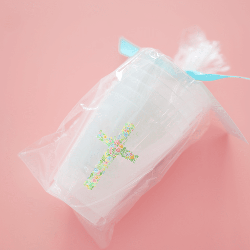 Floral Cross Frosted Cups - themonogram manor 