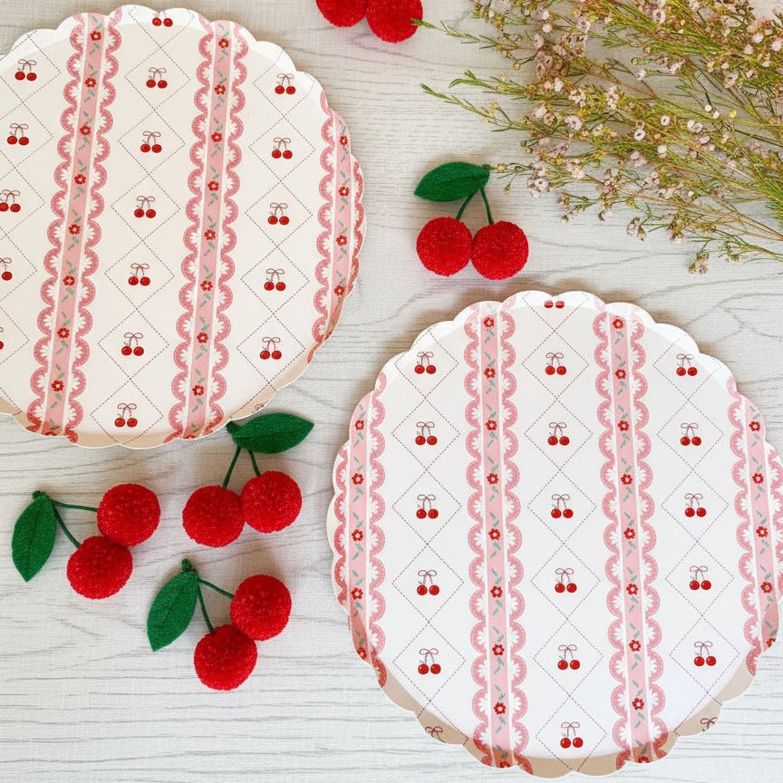Cherry Coquette Large Plates 10" (8 pack) - themonogram manor 