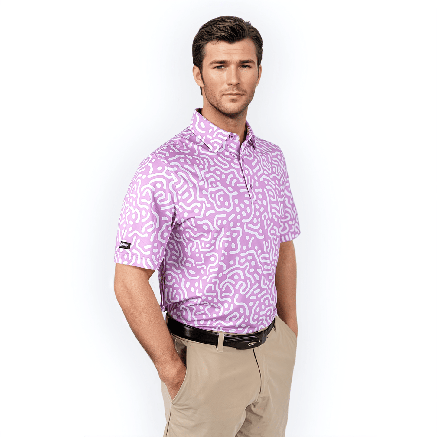 Wrong Fairway Men's Polo (Lavender) - themonogram manor 