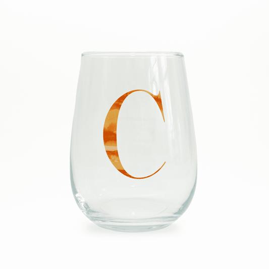 C Monogram Stemless Wine Glass - themonogram manor 