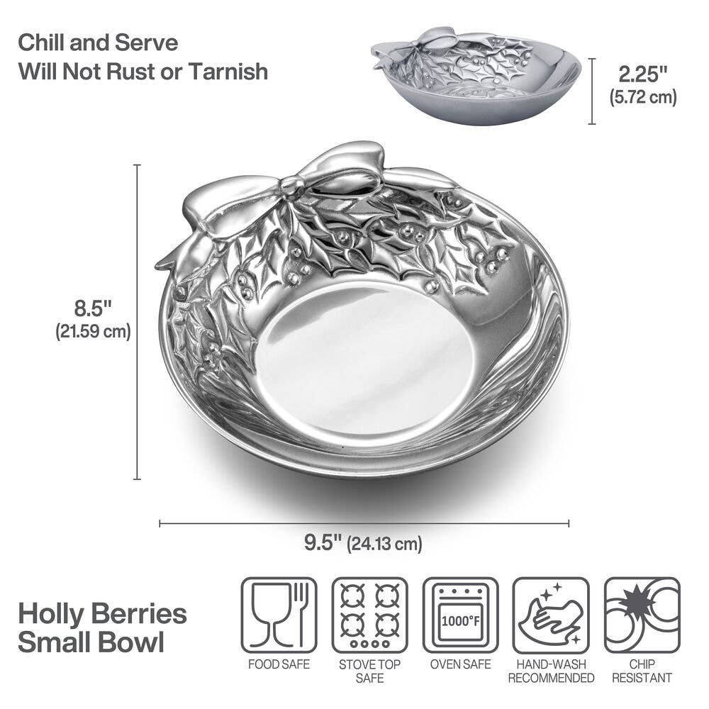 Holly Berries Small Bowl - themonogram manor 