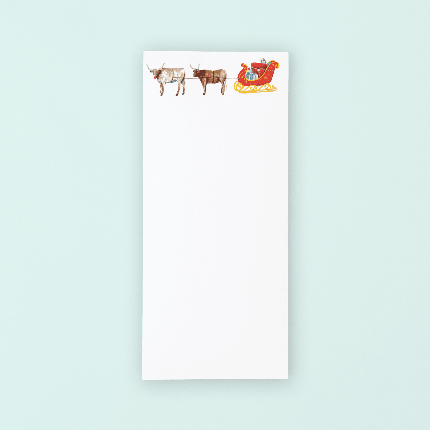 Longhorns Pulling Sleigh Lists Pad - themonogram manor 