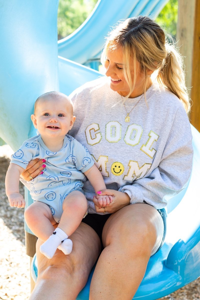 Cool Mom Letter Patch Sweatshirt - themonogram manor 