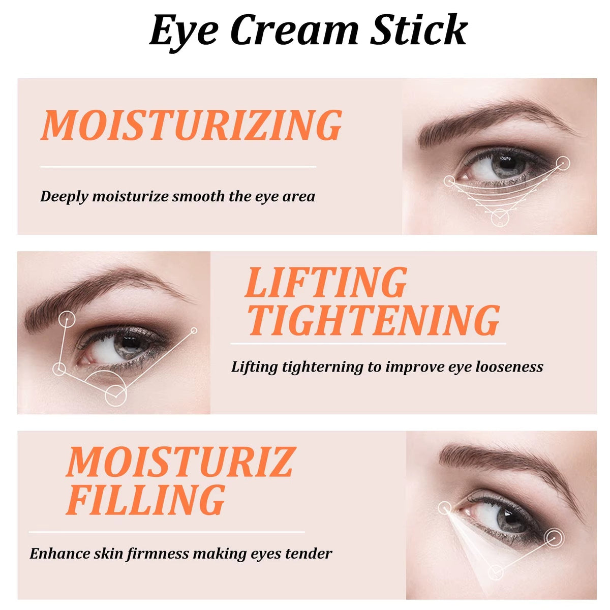 Snail Eye Cream Stick Collagen Fade Fine Lines Wrinkle Lightening Dark Circles Firming Eye Bags Puffiness Moisturizing Eye Cream - themonogram manor 