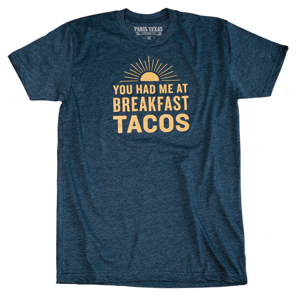 You Had Me At Breakfast Tacos T-Shirt - Navy - themonogram manor 