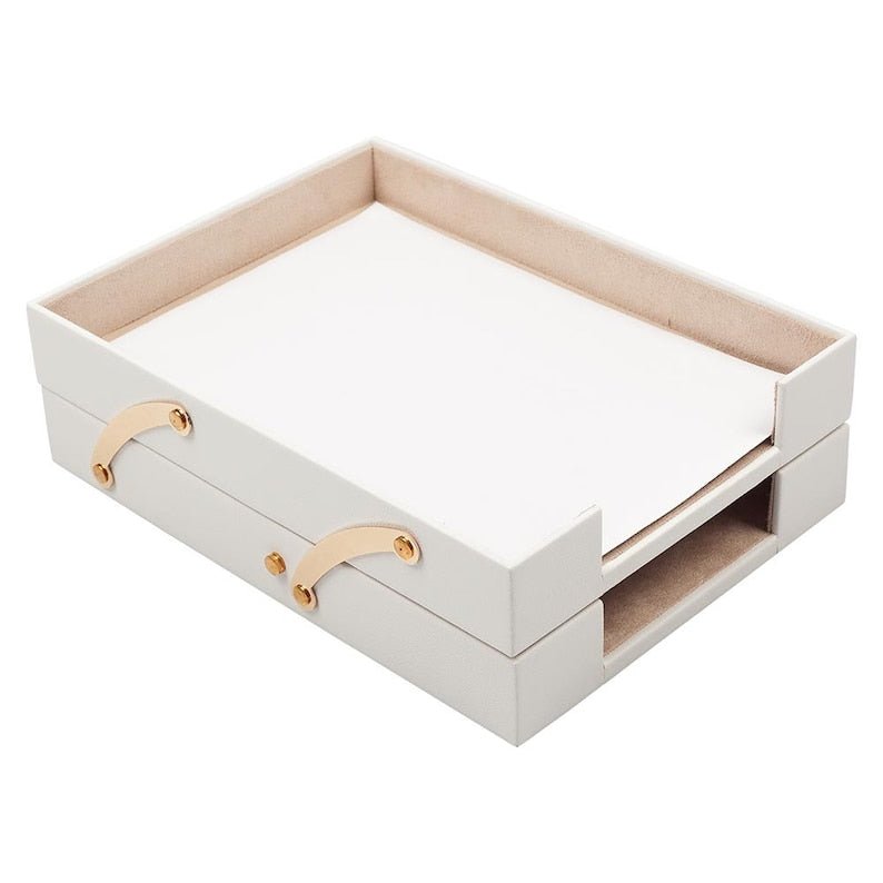 MOOG Leather Desk Set - Double Document Tray - Black - 10 PCS - themonogram manor 