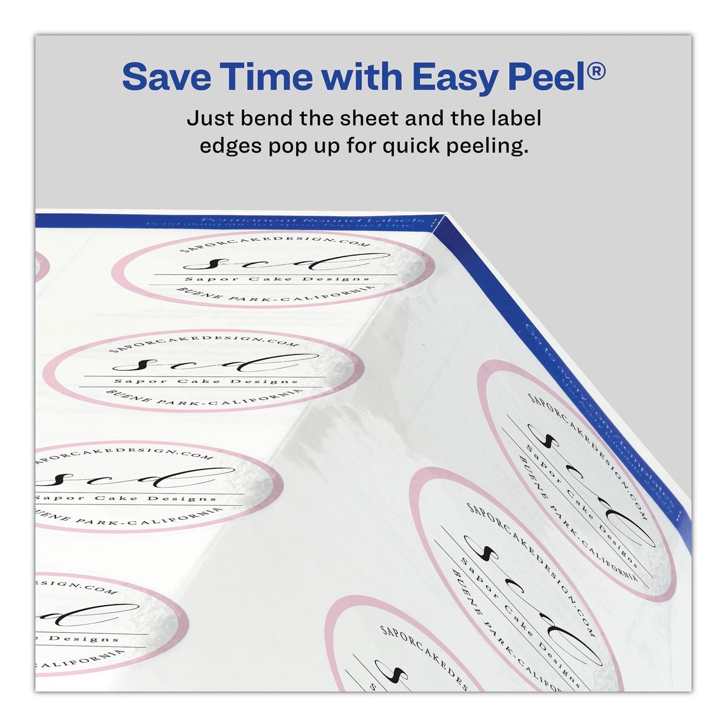 Avery Round Print - to - the Edge Labels with Sure Feed and Easy Peel, 2" dia, Glossy Clear, 120/PK - themonogram manor 
