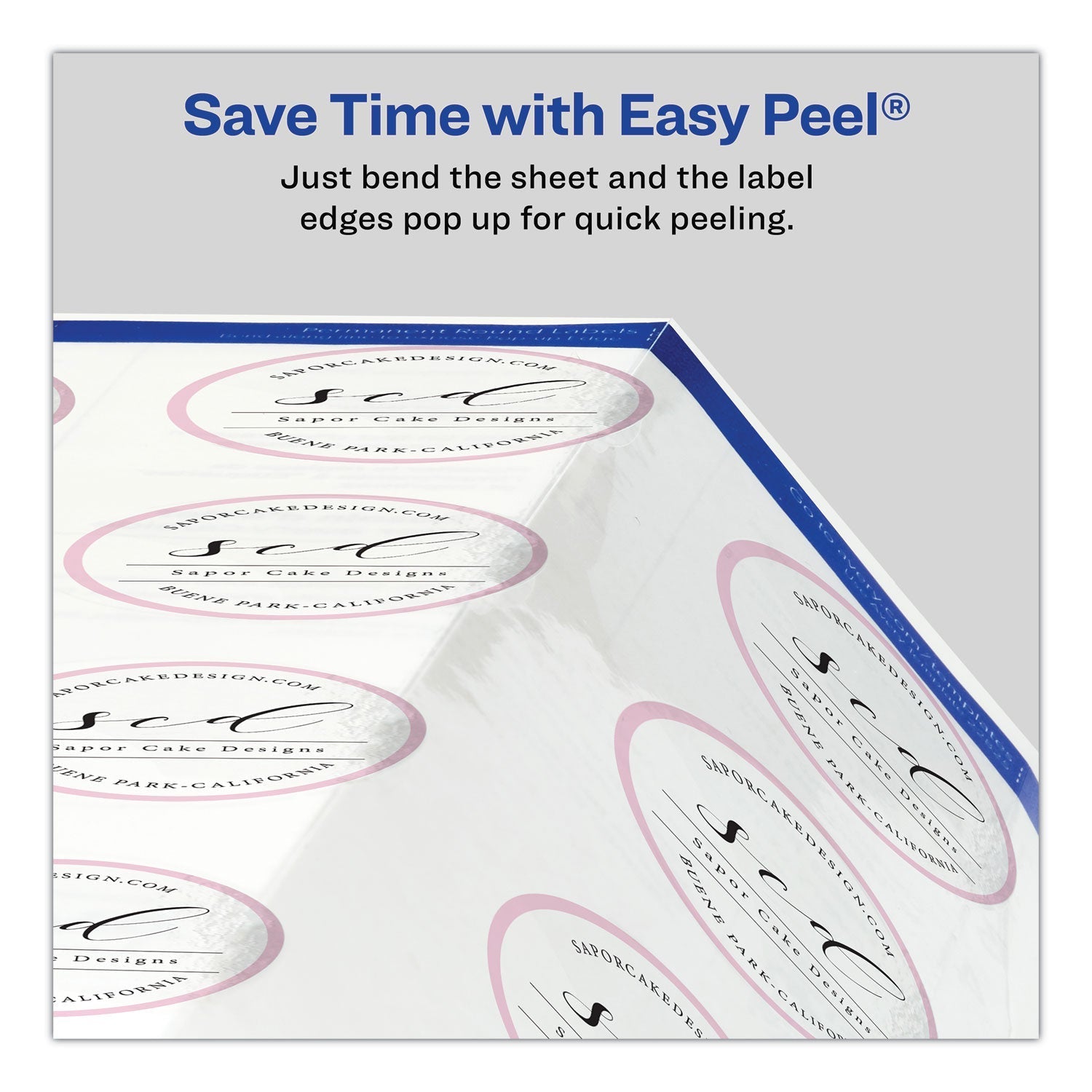 Avery Round Print - to - the Edge Labels with Sure Feed and Easy Peel, 2" dia, Glossy Clear, 120/PK - themonogram manor 