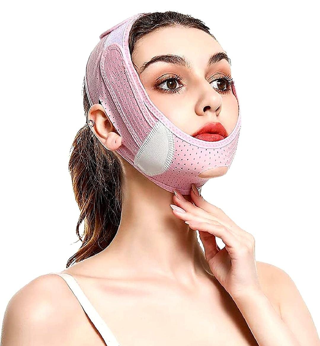SLIM FACE SLIMMING BAND FACIAL BELT DOUBLE CHIN REDUCER V LINE FACE LIFT anti SNORE WRINKLE FACE BANDAGE DOUBLE CHIN STRAP SAGGING FACE CONTOUR JAWLINE TIGHTEN STRAP 1PK - themonogram manor 