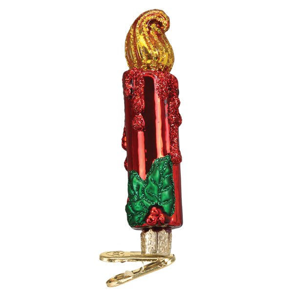 Red Clip - on Candle Ornament - themonogram manor 