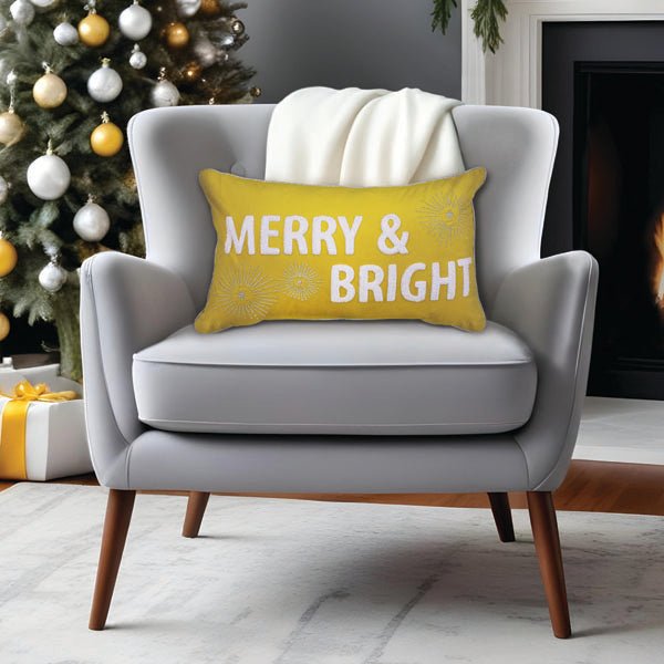20" Merry & Bright Rectangle Pillow - themonogram manor 