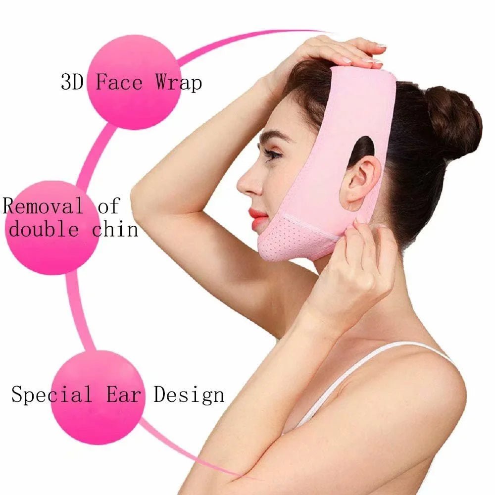 Reusable V Line Mask,V Shaped Face Mask for Sagging,Refined Jawline Support Strap,Adjustable Facial Slimming Strap,Chin up & Face Lifting Belt - themonogram manor 