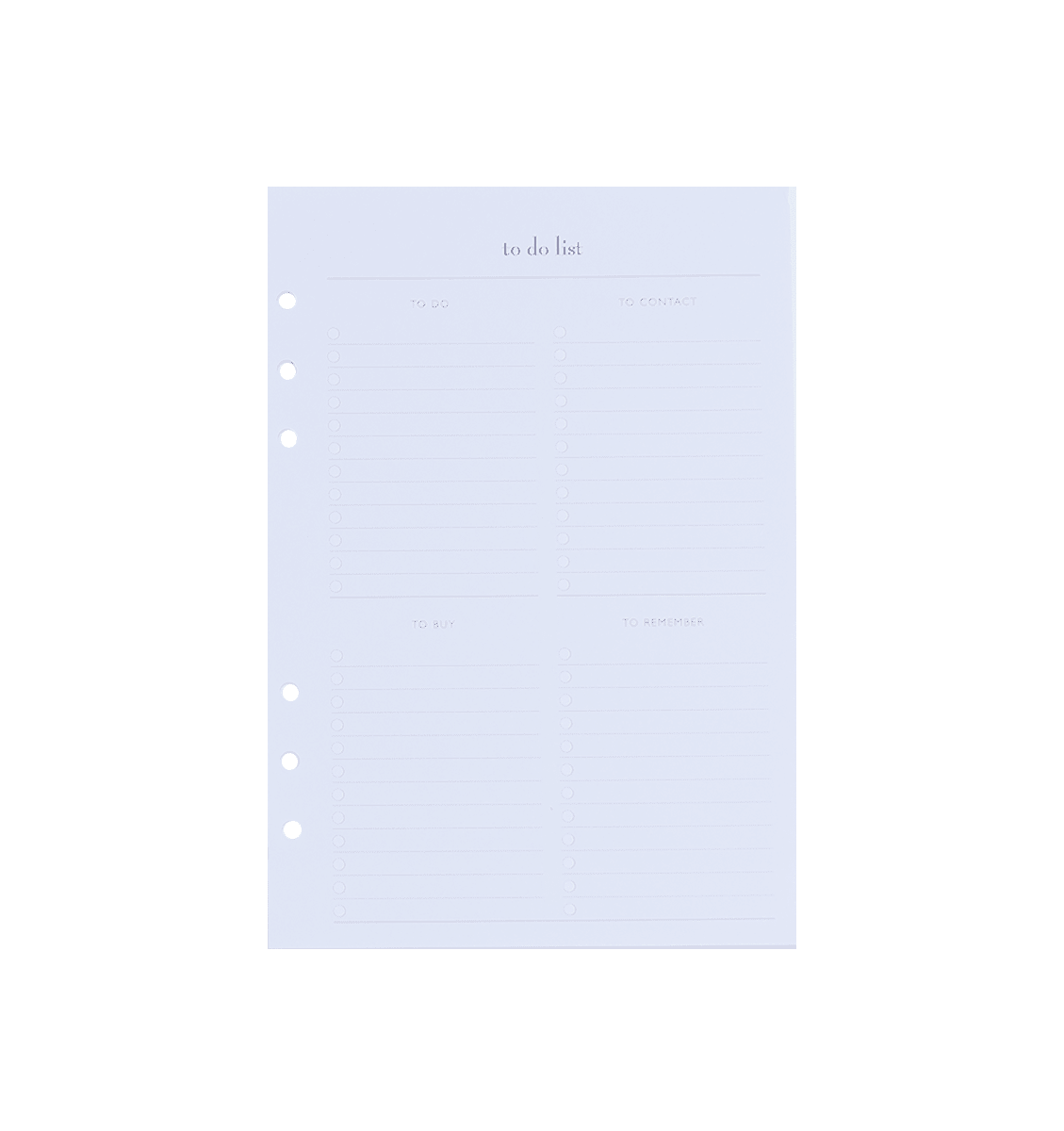 A5 Refills for Meal Planning, To - Do Lists & Notes - themonogram manor 