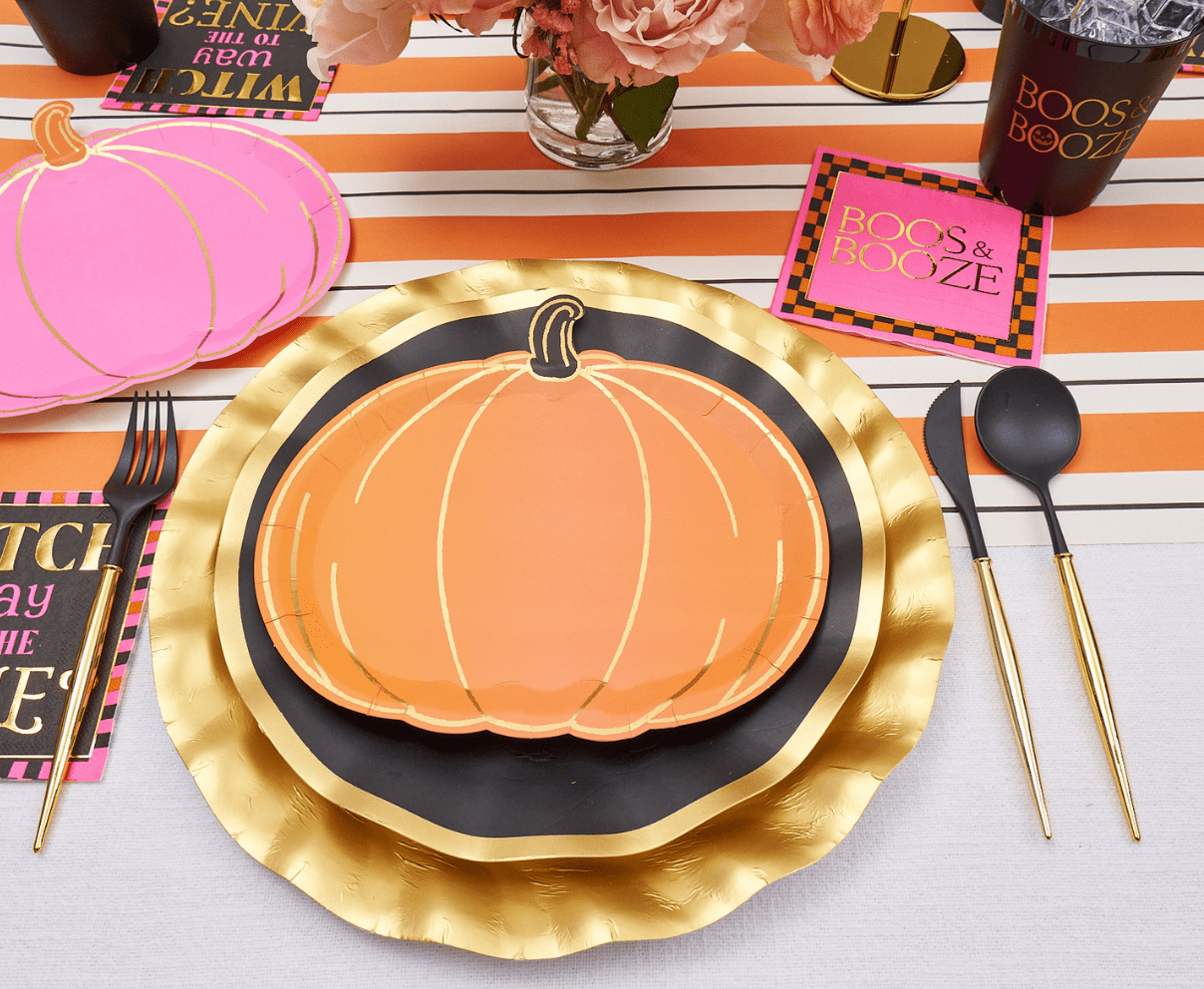 Boo Bold Assorted Die Cut Salad Plates/8pk - themonogram manor 