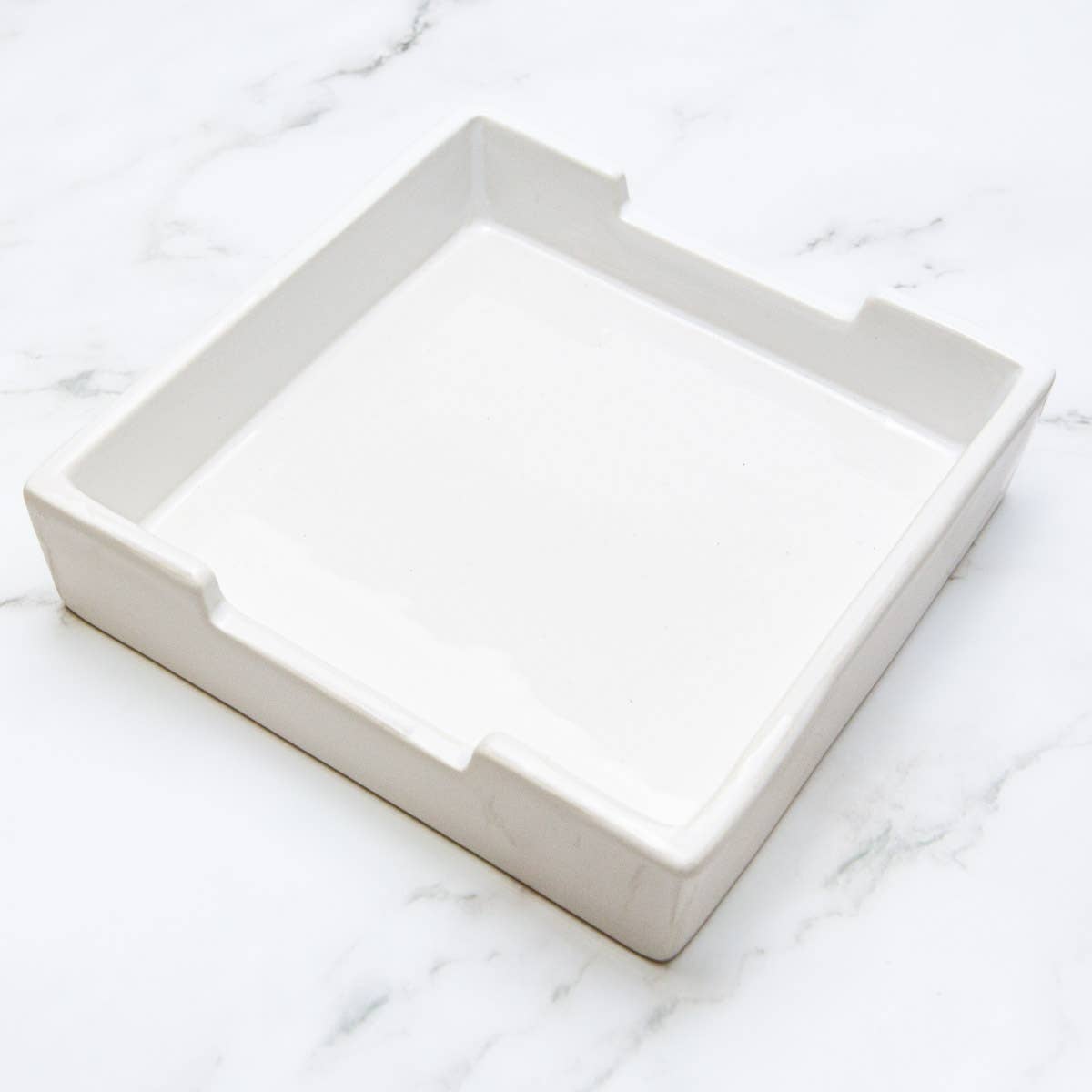 Classic Cocktail Napkin Holder White 5x5 - themonogram manor 
