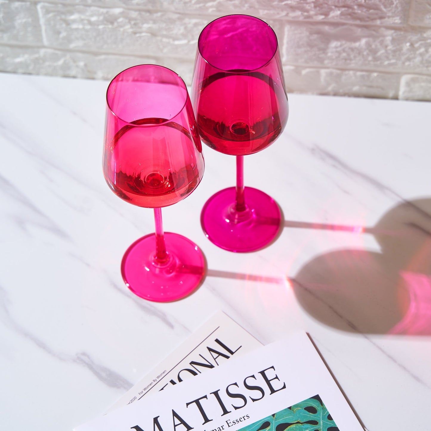 Chica Stemmed Wine Glassware, Set of 2 - themonogram manor 