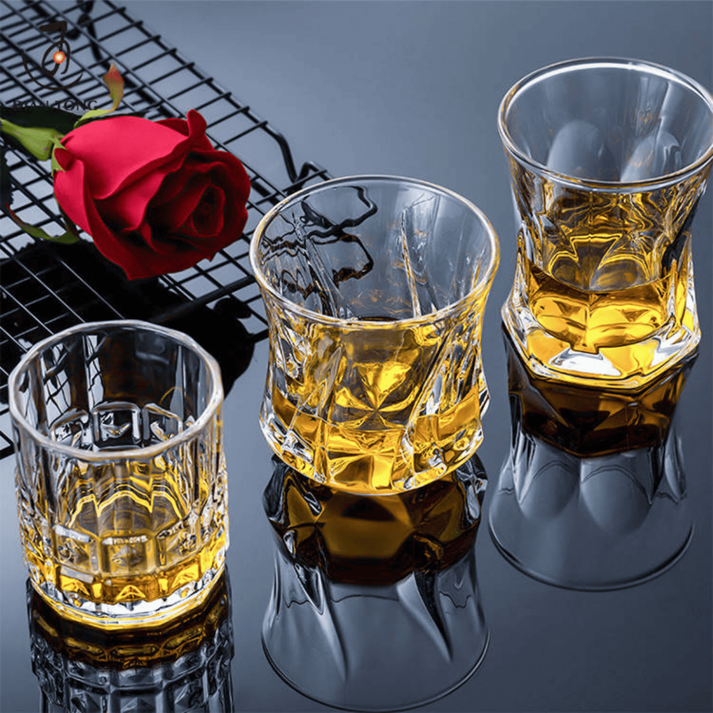 Whiskey Glasses 9oz Premium Scotch Glasses Set of 2 - Old Fashioned Whiskey - themonogram manor 
