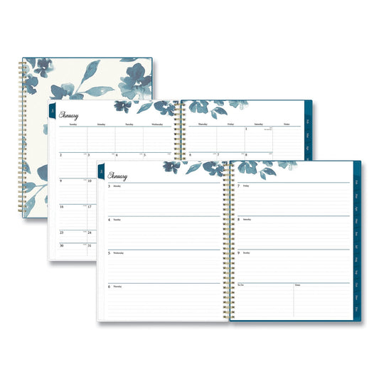 Blue Sky Bakah Blue Weekly/Monthly Planner, Bakah Blue Floral Artwork, 11 x 8.5, Blue/White Cover, 12 - Month (Jan to Dec): 2023 - themonogram manor 