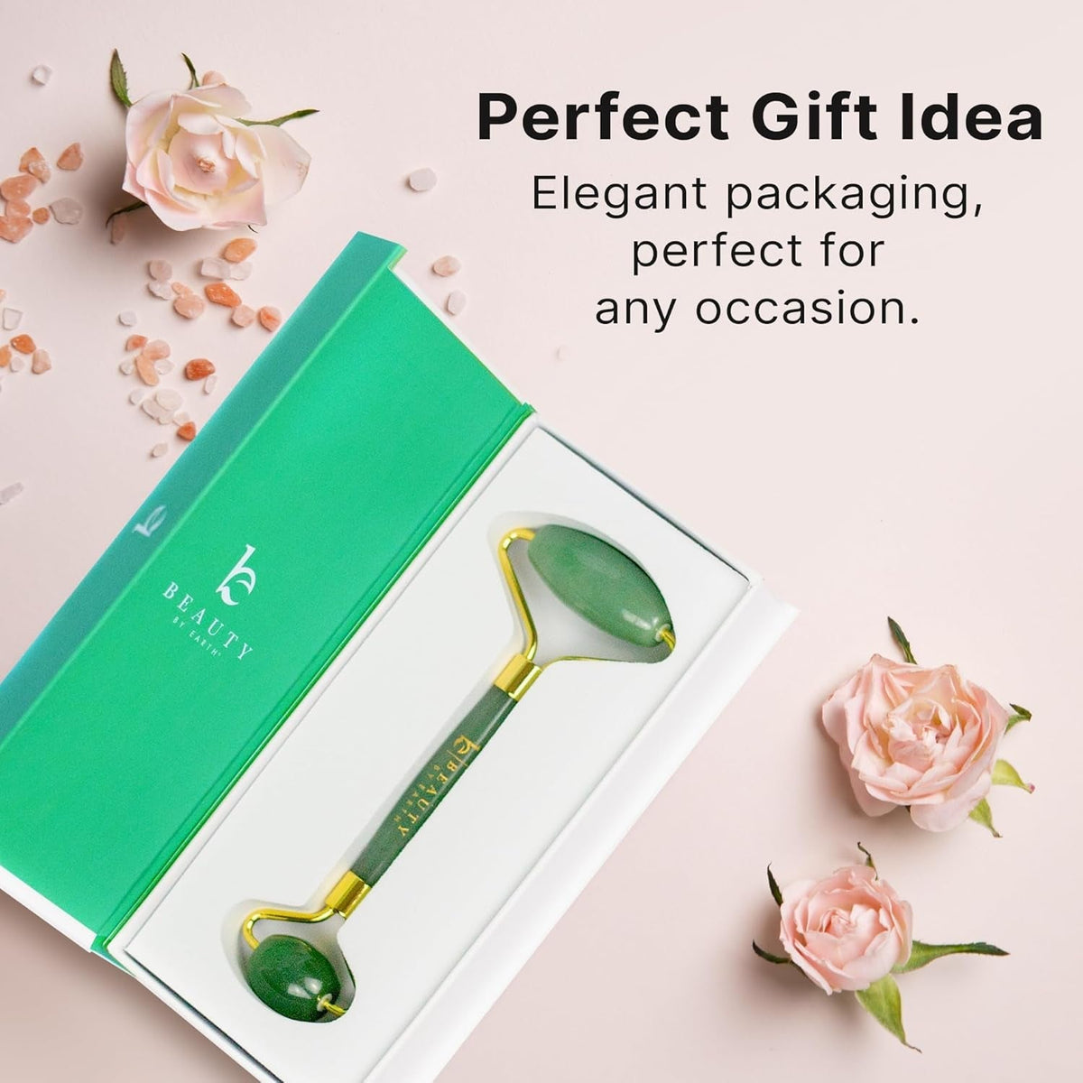Jade Roller for Face - Smoothes Fine Lines & Wrinkles, Face Massager Skin Care Tools with Small Eye Roller for Puffy Eyes, De-Puffing & Firming Facial Tool, Self Care Gifts for Women - themonogram manor 
