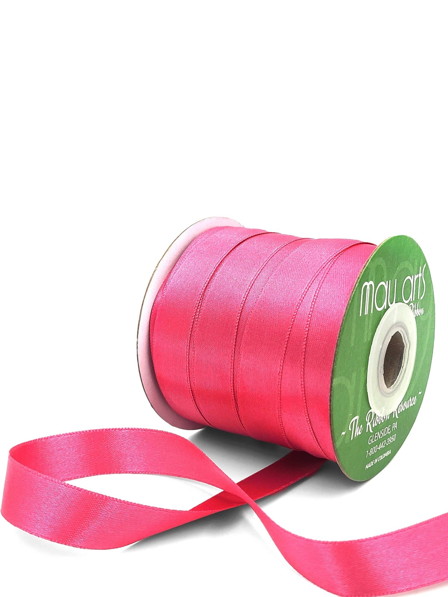~5/8"Luster Double Face Satin Ribbon, Light Fuchsia - themonogram manor 