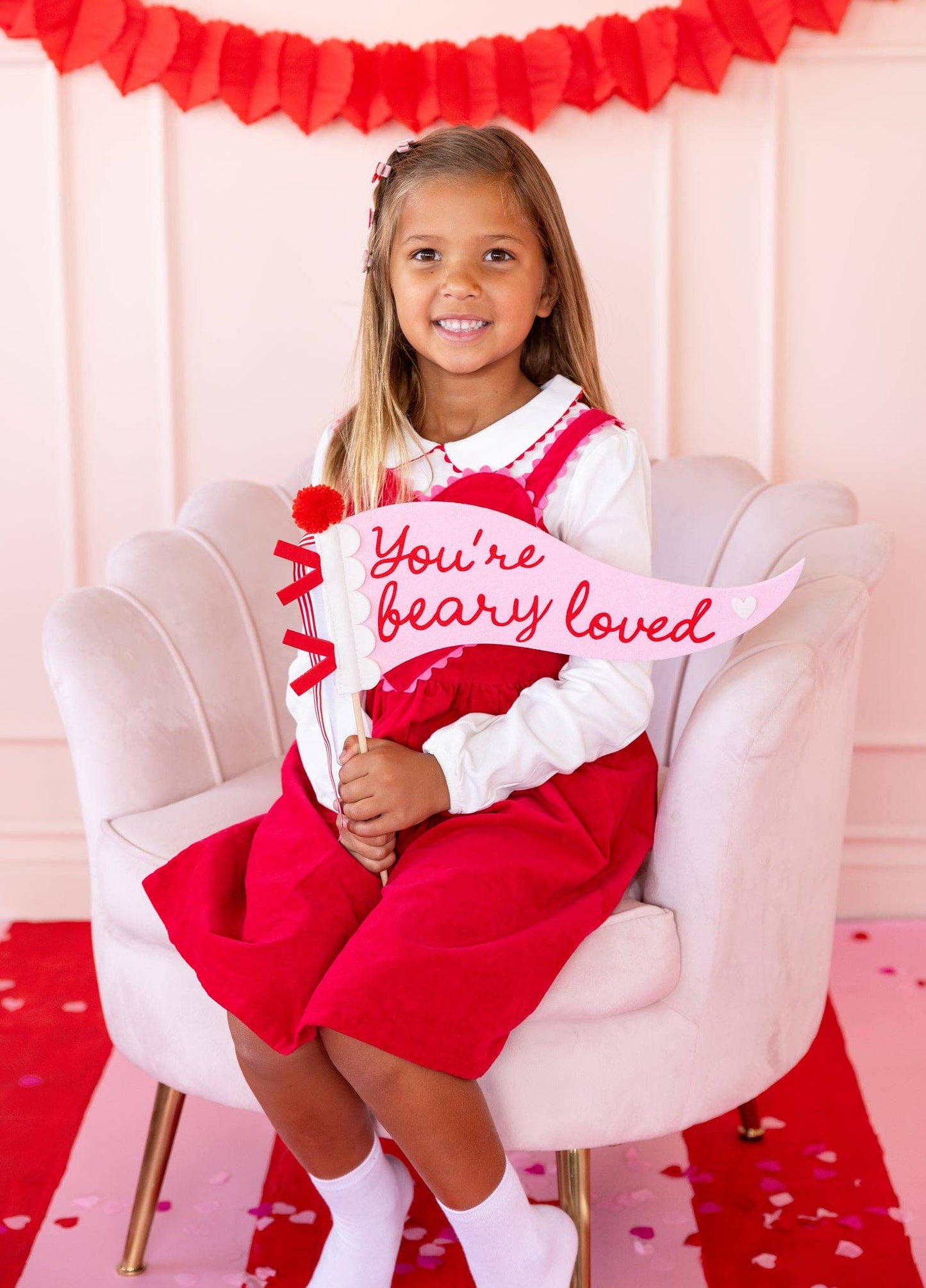 Occasions Beary Loved Felt Pennant - themonogram manor 