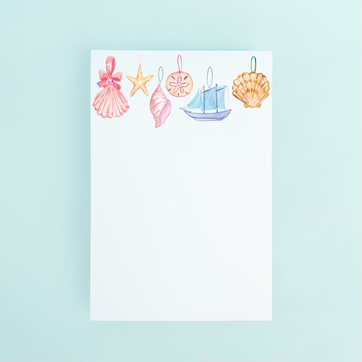 Seashell Ornaments Notepad - themonogram manor 