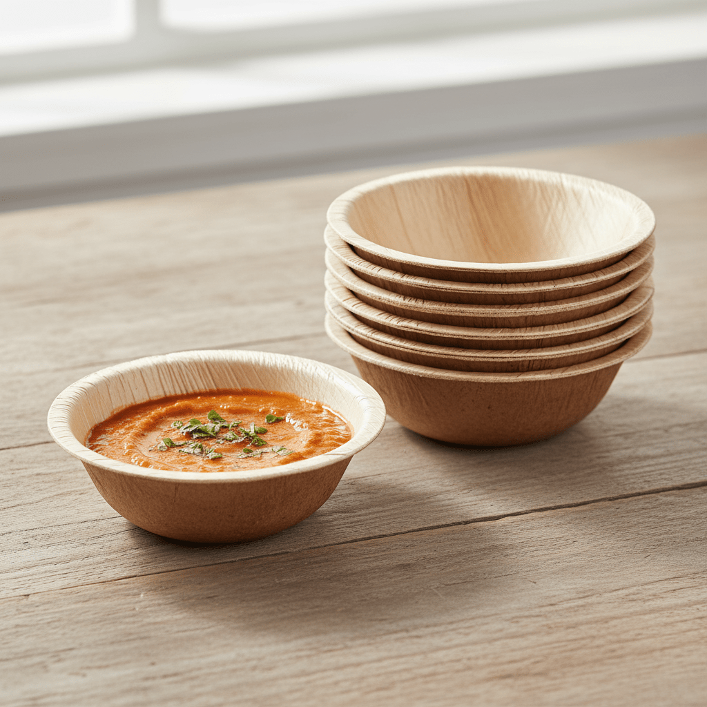 0.5 oz. Round Palm Leaf Eco Friendly Mini Dip Bowls - 25 pcs - themonogram manor 