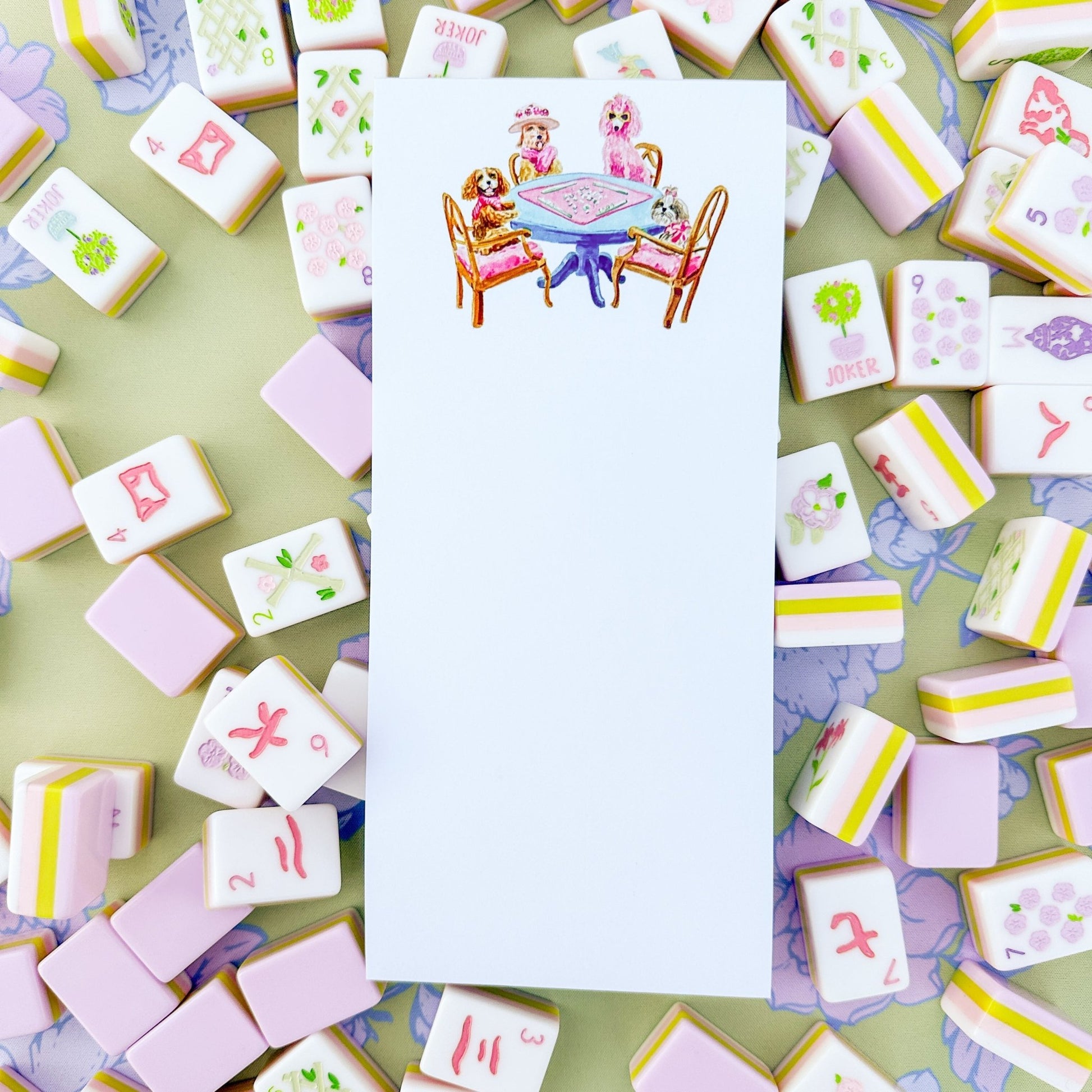 Dogs Playing Mahjong Listpad - themonogram manor 