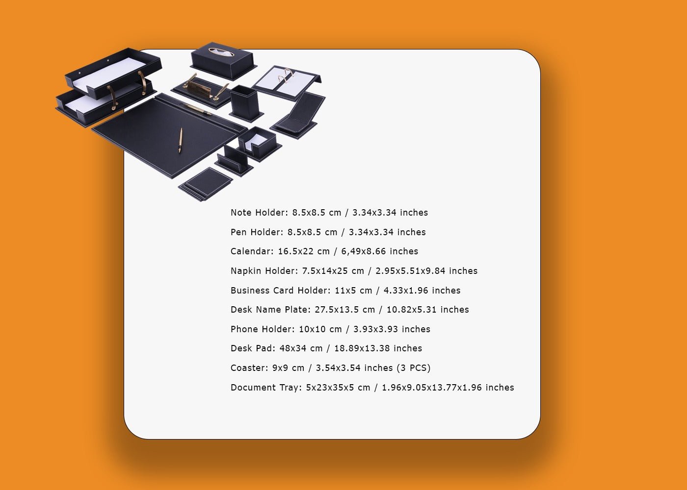 MOOG Luxury Desk Set - 14 Accessories - Black - 14 PCS - themonogram manor 