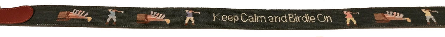 Golf Birdie On Needlepoint Belt (Final Sale) - themonogram manor 