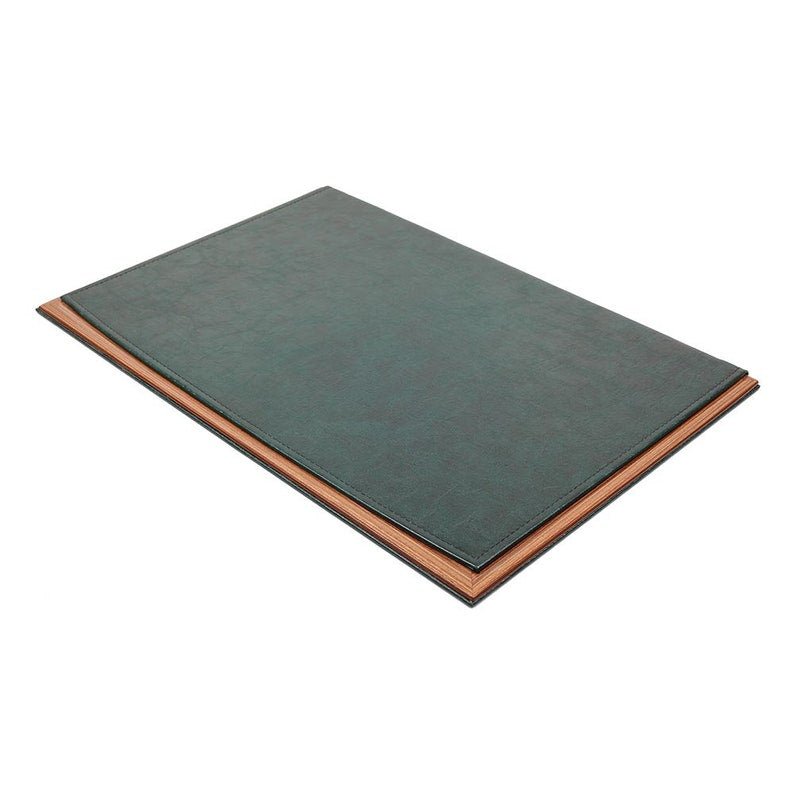 MOOG Leather Desk Pad With Wood Combination - themonogram manor 