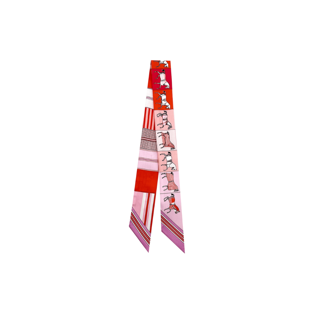 Scarf Necklace ~ Pink Horse Pattern - themonogram manor 