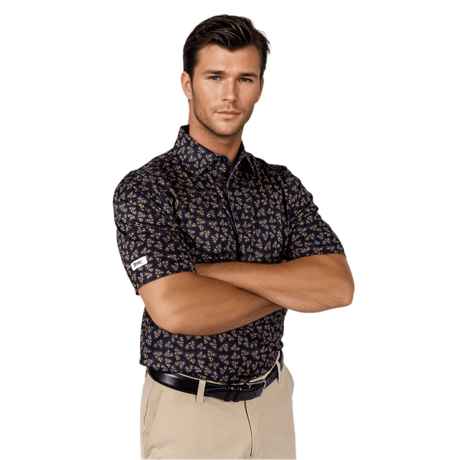 Dark Floral Men's Polo - themonogram manor 