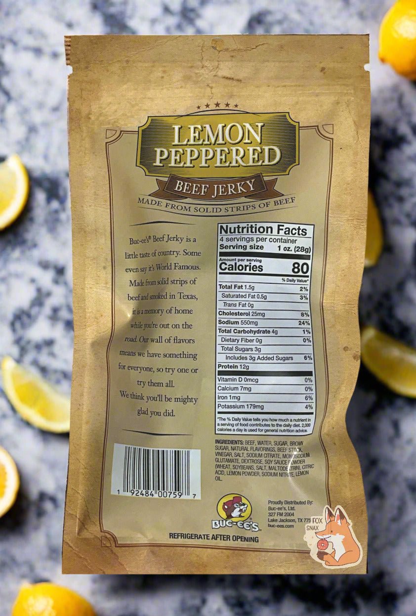 Buc - ee's Lemon Peppered Beef Jerky - themonogram manor 