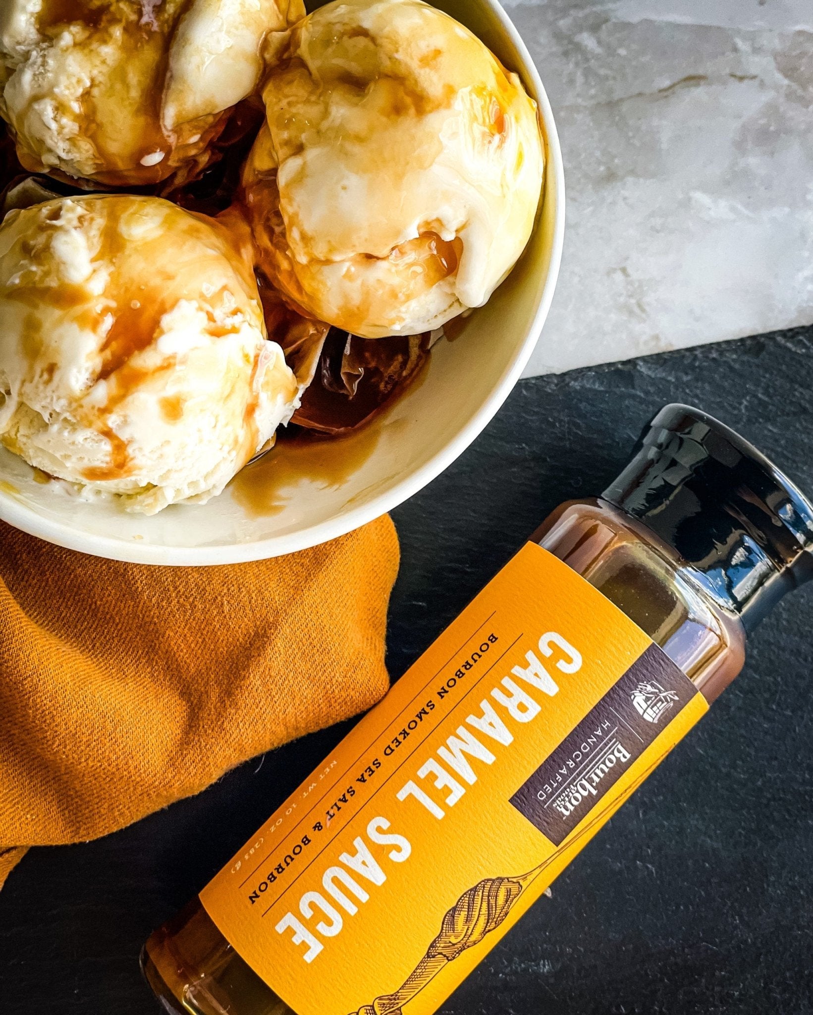 Caramel Sauce – Bourbon Smoked Sea Salt & Bourbon - themonogram manor 