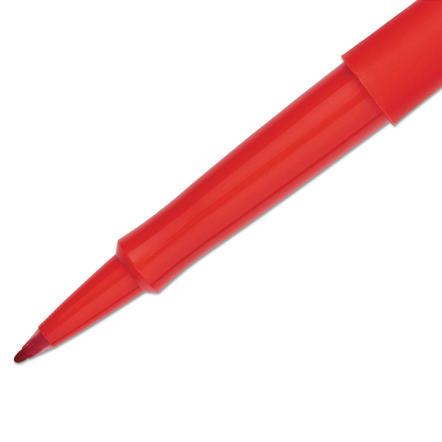 Paper Mate Point Guard Flair Felt Tip Porous Point Pen, Stick, Bold 1.4 mm, Red Ink, Red Barrel, 36/Box - themonogram manor 