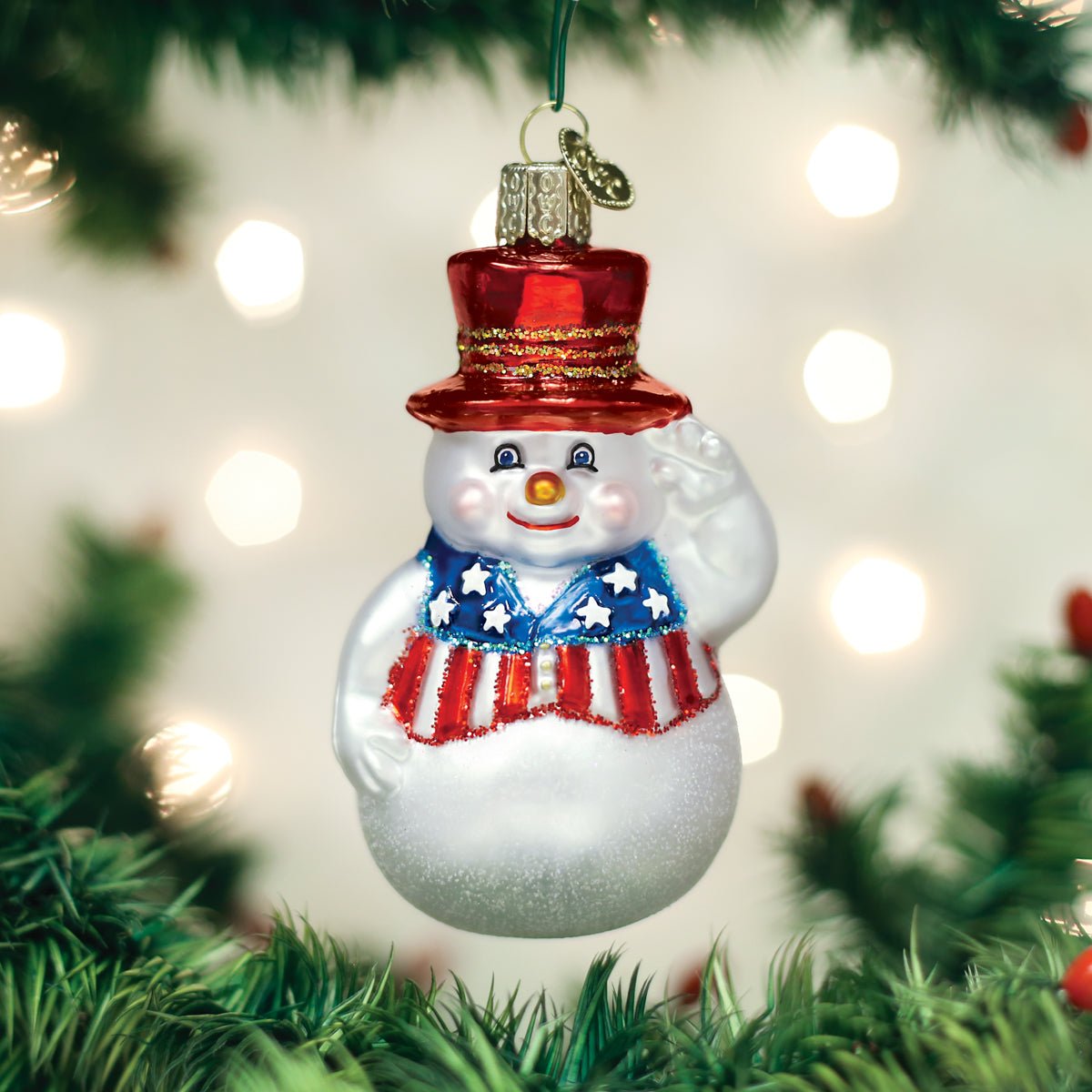 Patriotic Snowman Ornament - themonogram manor 