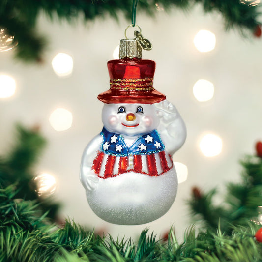 Patriotic Snowman Ornament - themonogram manor 
