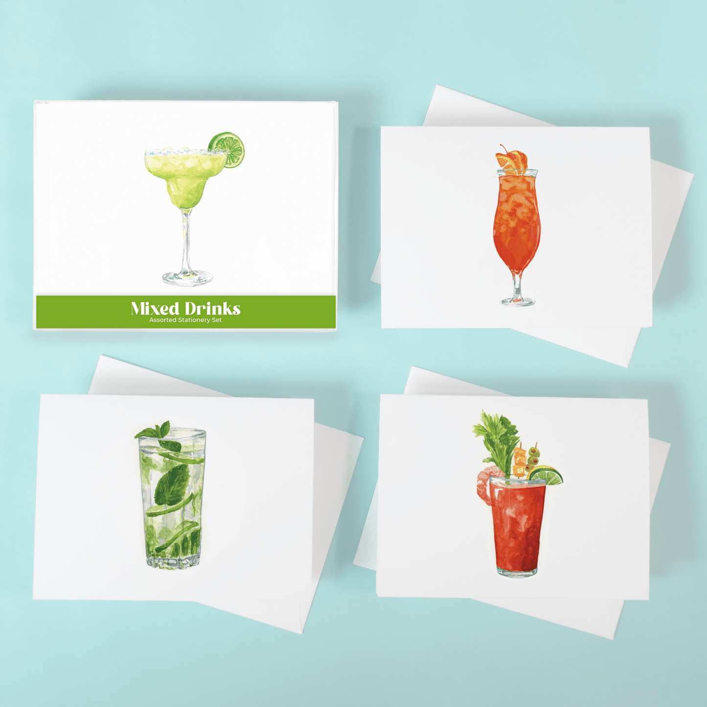 Mixed Drink Assorted Stationery Set - themonogram manor 